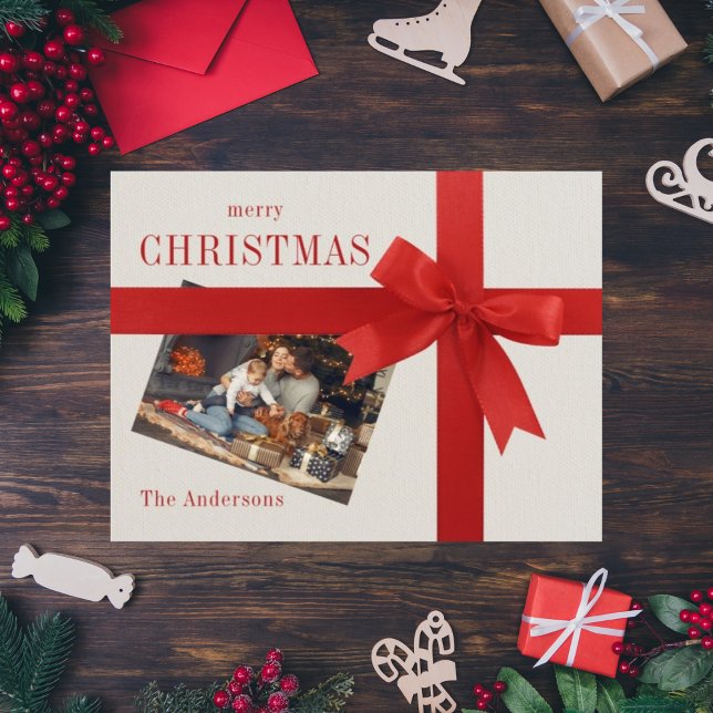 Cartão de Natal para a família de arcos vermelhos (Criador carregado)