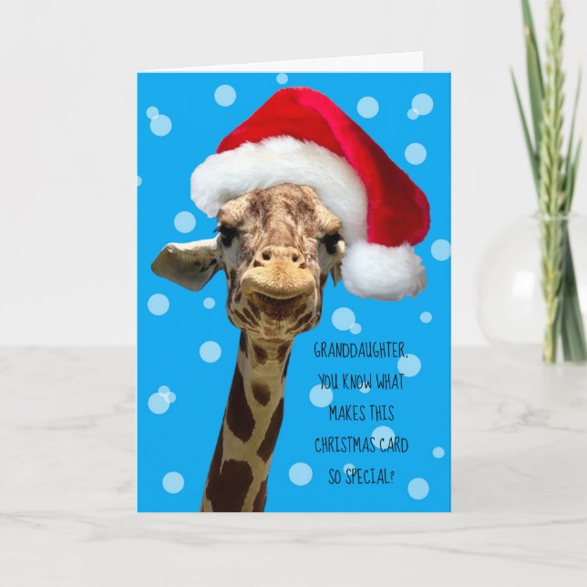 Cartão de Natal para a neta Giraffe (Frente)