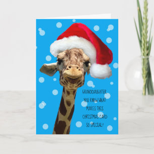 Cartão de Natal para a neta Giraffe