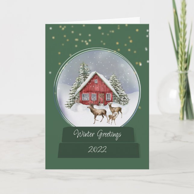 Cartão de Natal para a Neve Cozy Cottage (Frente)