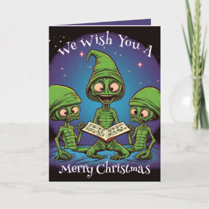 Cartão de Natal para Aliens de Carrinho