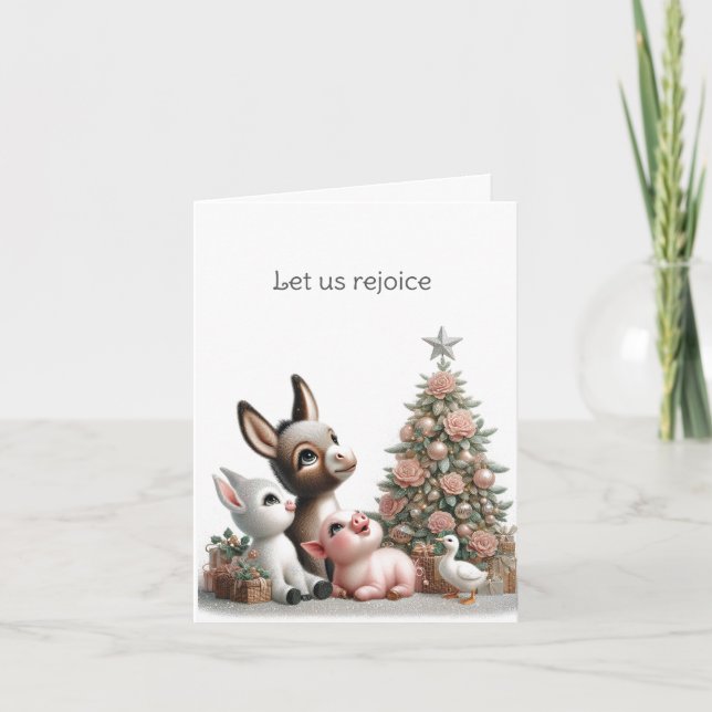 Cartão de Natal para animais de Fazenda espiritual (Frente)