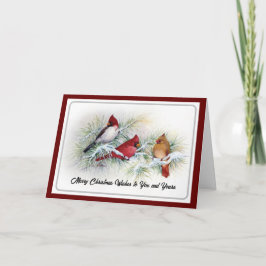 Cartão de Natal para as aves de inverno