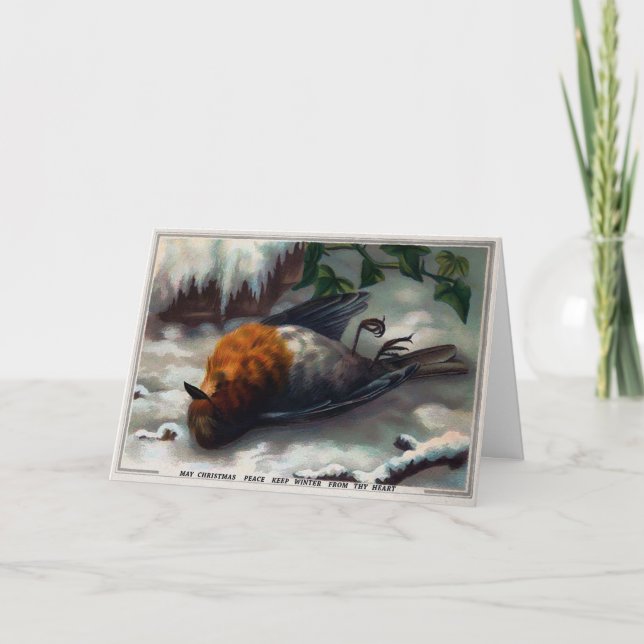 Cartão de Natal para aves Mortos vitoriano (Frente)