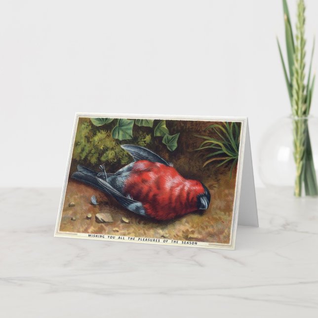 Cartão de Natal para aves Mortos vitoriano (Frente)