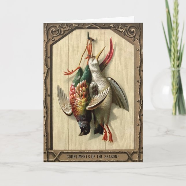 Cartão de Natal para Aves Vitorianas Mortos Vitori (Frente)