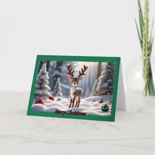 Cartão de Natal para Bebês Reindeer (Frente)