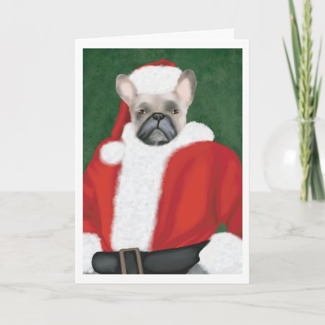 Cartão de Natal para Buldogue Francês (Frente)