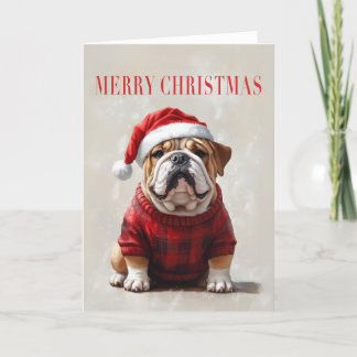 Cartão de Natal para Buldogue Inglês