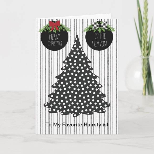 Cartão de Natal para Cabeleireiro (Frente)