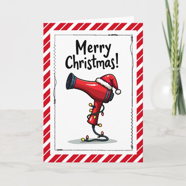 Cartão de Natal para Cabeleireiro Estilista (Frente)
