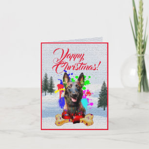 Cartão de Natal para Cachorro Malinois Cute Person