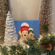 Cartão de Natal para cães felizes e brilhantes