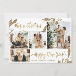 Cartão de Natal para Colagem de Fotos Elegante Dou