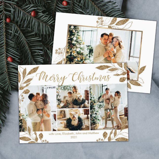 Cartão de Natal para Colagem de Fotos Elegante Dou (Criador carregado)