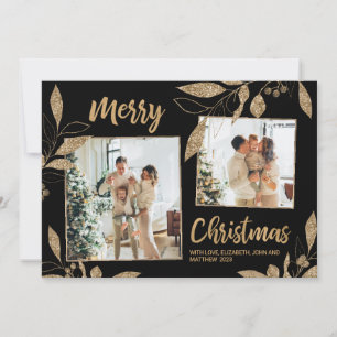 Cartão de Natal para Colagem de Fotos Elegante Dou