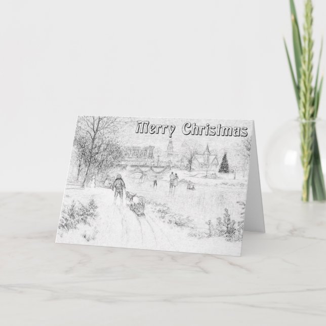 Cartão de Natal para Coloração de Adultos (Frente)