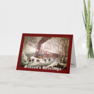 Cartão de Natal para Comboio de Neve