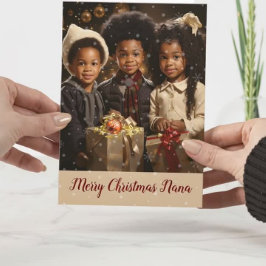 Cartão de Natal para crianças afro-americanas