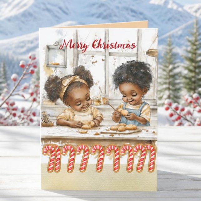 Cartão de Natal para Crianças Afro-Americanas (Criador carregado)