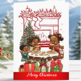 Cartão de Natal para Crianças Afro-Americanas