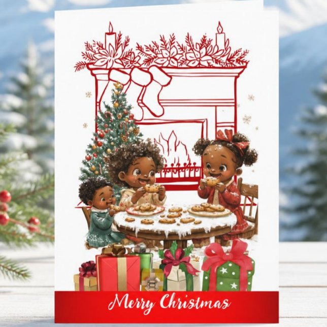 Cartão de Natal para Crianças Afro-Americanas (Criador carregado)
