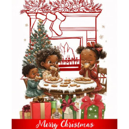 Cartão de Natal para Crianças Americanas Africanas