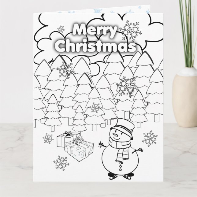 Cartão de Natal para Crianças Colorir e Atividades (Frente)
