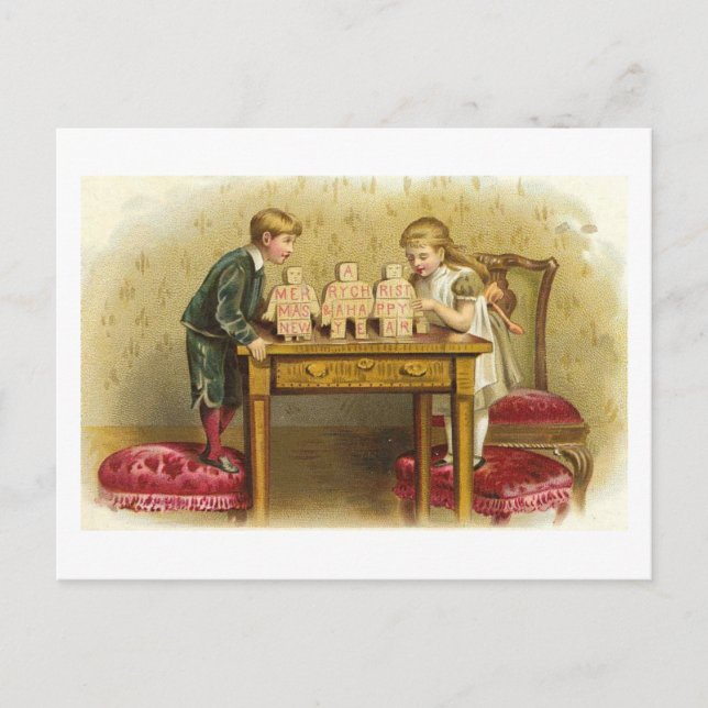 Cartão de Natal para crianças e brinquedos (Frente)