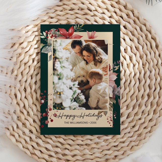 Cartão de Natal para Flores de Aquarela Elegante (Criador carregado)