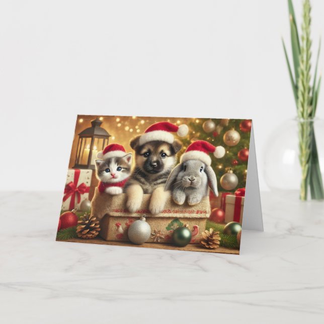 Cartão de Natal para gatos, Cartão de Natal para c (Frente)