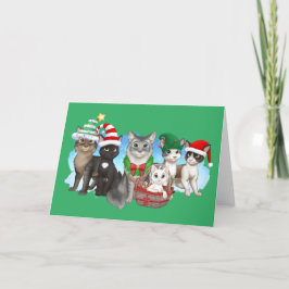 Cartão de Natal para gatos e tripulantes 5" x 7"