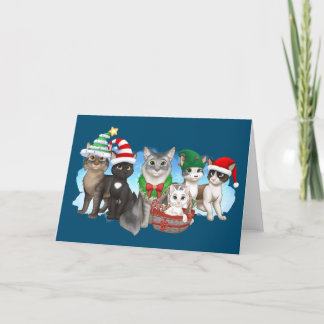 Cartão de Natal para gatos e tripulantes 5" x 7"