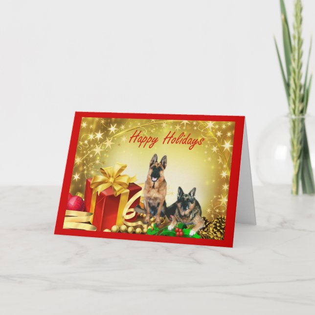 Cartão de Natal para german shepherd (Frente)