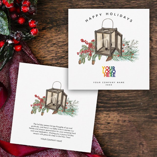 Cartão de Natal para Logotipo Empresarial Russo (Rustic Corporate Business Logo Christmas Card)