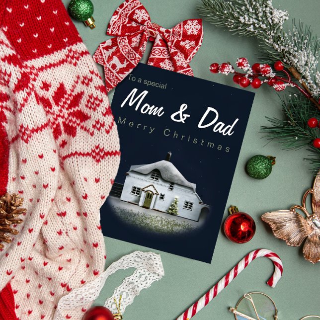 Cartão de Natal para Mamãe e Papai - Casa de Campo (Criador carregado)