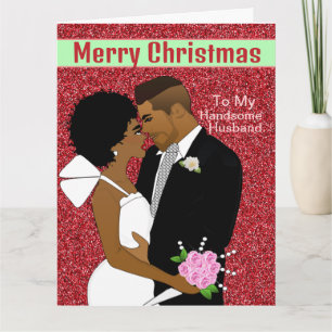Cartão de Natal para Marido Afro-Americano