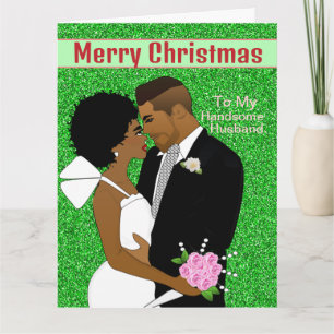 Cartão de Natal para Marido Afro-Americano