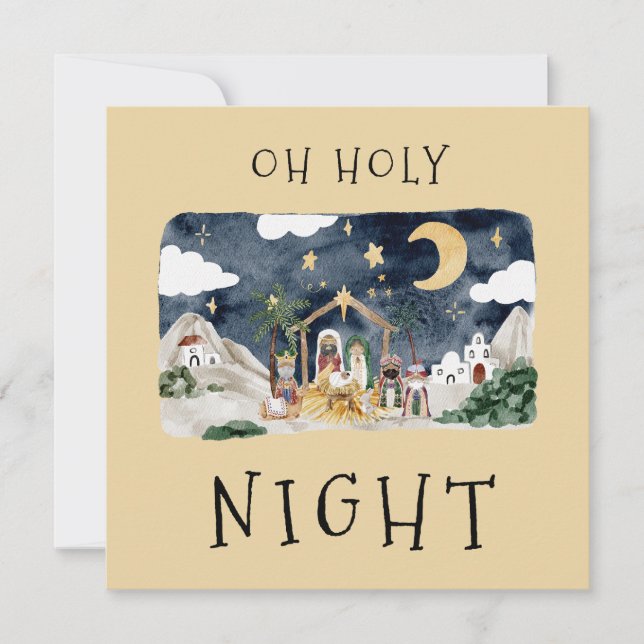 Cartão de Natal para Natividade Americano Africano (Frente)