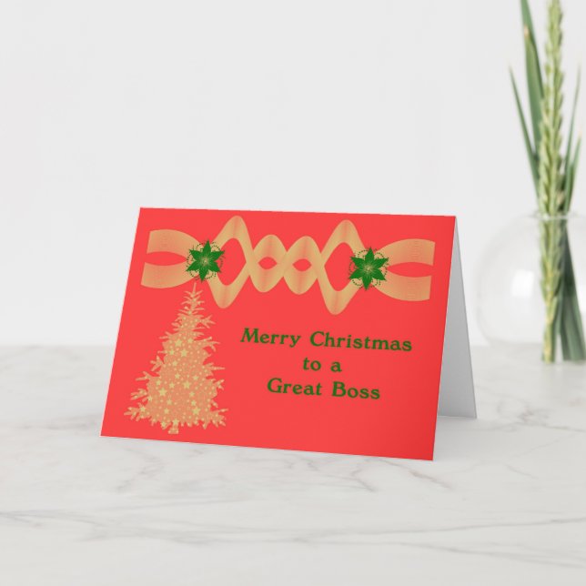 Cartão de Natal para o chefe a partir do Funcionar (Frente)