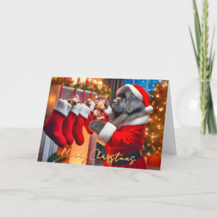 Cartão de Natal para o Enchimento de Cachorros na 