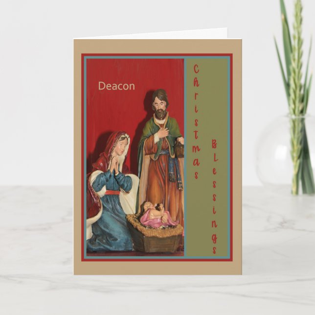 Cartão de Natal para o seu Deacon com o Gerente (Frente)