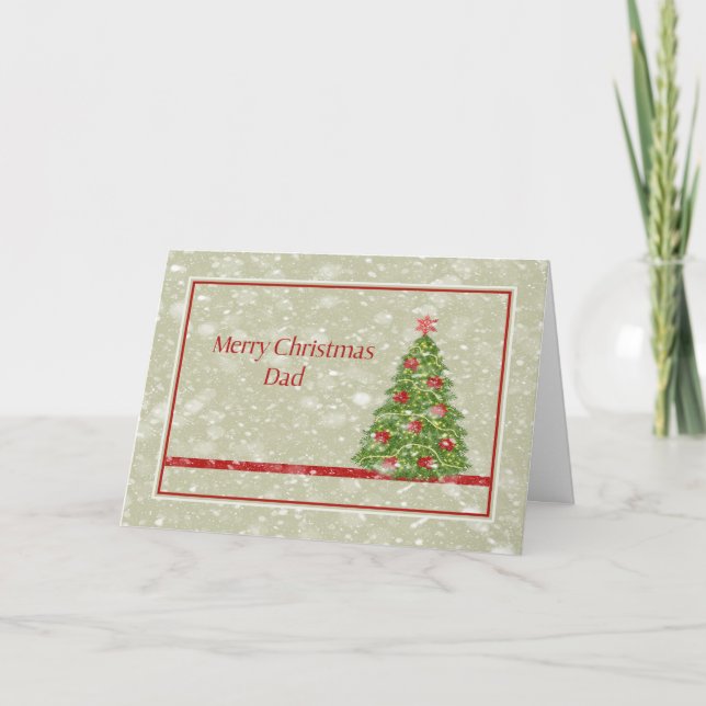 Cartão de Natal para o seu Pai com Árvore (Frente)