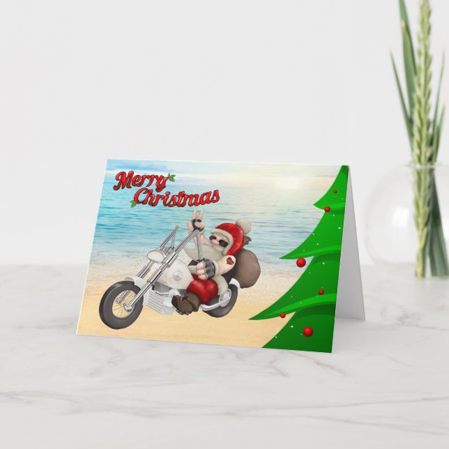 Cartão de Natal para Papais noeis de motocicletas (Frente)