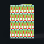 Cartão de Natal para Papais noeis Geométricos Retr<br><div class="desc">De qualquer maneira você olha para ele, este Cartão de Natal de Papais noeis Geométricos é um puro feriado esquisito! São filas de Santas. Não, são fileiras de árvores de Natal. Não, são fileiras de Santas em forma de árvores de Natal e fileiras de árvores de Natal verdes e cheias...</div>