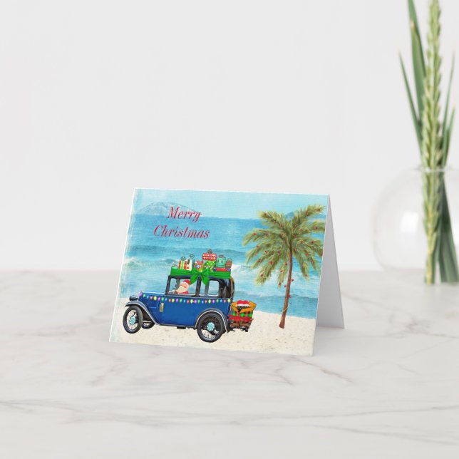 Cartão de Natal para Papais noeis Tropicais (Frente)