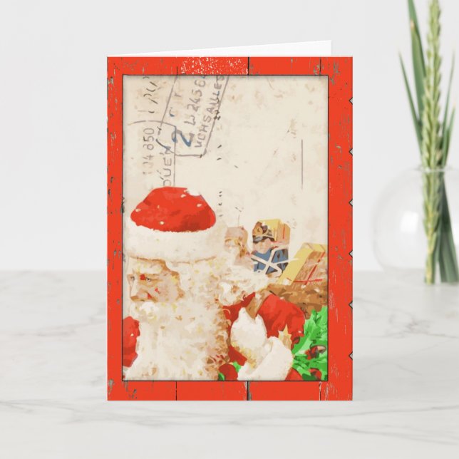 Cartão de Natal para Papais noeis Vintage (Frente)