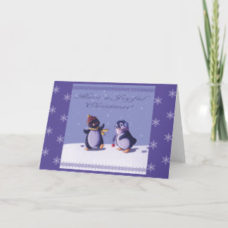 Cartão de Natal para Pinguins Joyful