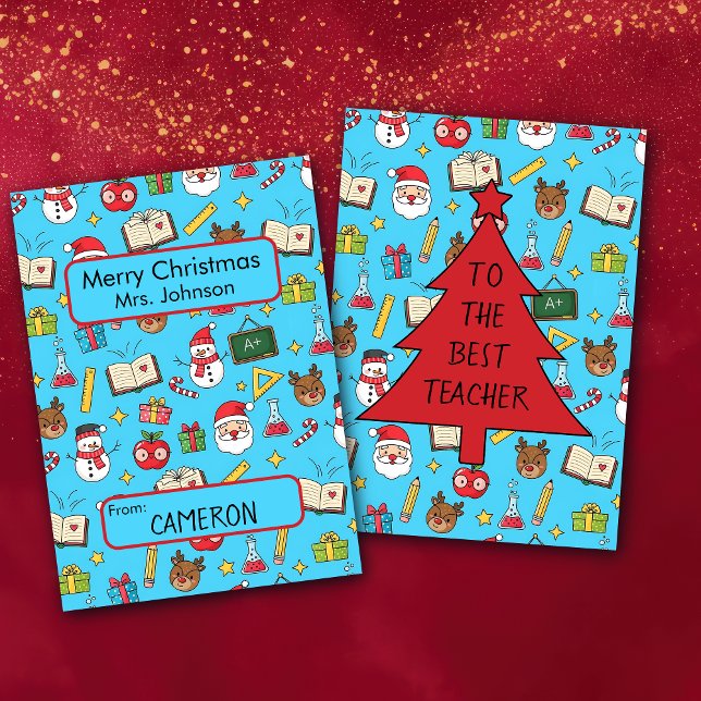 Cartão De Natal Para Professores De Escola Infanti (Criador carregado)