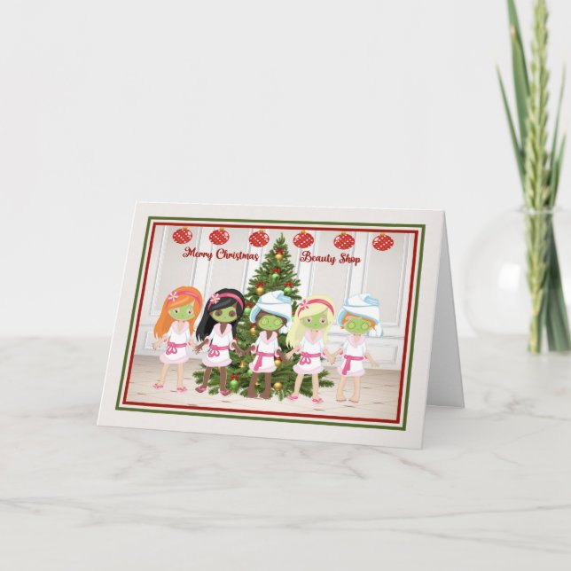 Cartão de Natal para Salão de Beleza (Frente)